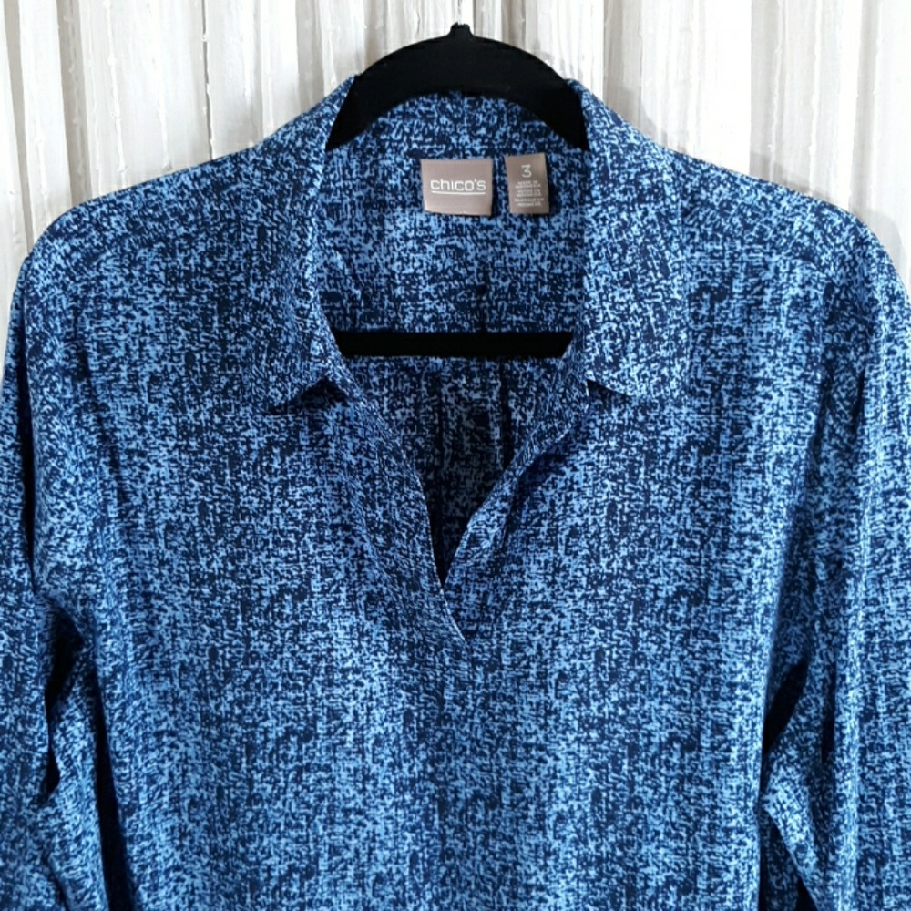 Chicos Blue Tunic Top